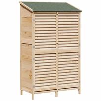 vidaXL Sodo Sandėlys su stogu su saugykla Natūrali 106 x 56 x 176,5 cm