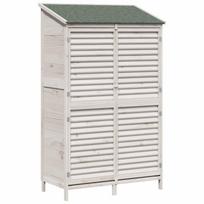 vidaXL Sodo Sandėlys Balta 106 x 56 x 176,5 cm Kietasis pušinis medis