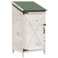vidaXL Sodo Sandėlys Balta 59,5 x 56 x 113,5 cm Kietasis pušinis medis