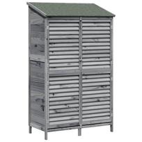 vidaXL Sodo Sandėlys Pilka 106 x 56 x 176,5 cm Kietasis pušinis medis
