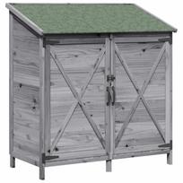 vidaXL Sodo Sandėlys Pilka 106 x 56 x 113,5 cm Kietasis pušinis medis