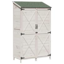 vidaXL Sodo Sandėlys Balta 106 x 56 x 176,5 cm Kietasis pušinis medis