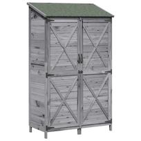 vidaXL Sodo Sandėlys Pilka 106 x 56 x 176,5 cm Kietasis pušinis medis