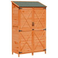 vidaXL Sodo Sandėlys Ruda 106 x 56 x 176,5 cm Kietasis pušinis medis