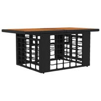 vidaXL Sodo pakeliamas stalas Juoda ir natūrali 100 x 55 x 37 cm