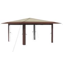 vidaXL Gazebo be šoninės sienos 4 x 4 m Kremas ir rudas