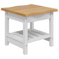 vidaXL Šoninis stalas su lentyna EKAI Balta 50 x 50 x 45,5 cm