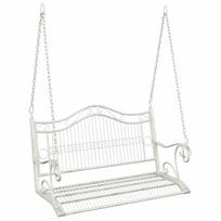 vidaXL Sūpynės suolas Plienas 115 x 61 x 63 cm Antikinė balta