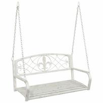 vidaXL Sūpynės suolas Plienas 110,5 x 59 x 55 cm Antikinė balta