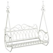 vidaXL Sūpynės suolas Plienas 112 x 60 x 126,5 cm Antikinė balta