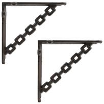 vidaXL Sienos lentynos laikikliai 2 vnt. Senovinė ruda