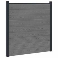 vidaXL Tvoros rinkinys 180 x 186 cm WPC ir aliuminis Pilka