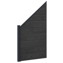 vidaXL Tvoros rinkinys 95 x 180 cm WPC ir aliuminis Juoda