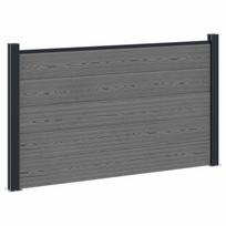 vidaXL Tvoros rinkinys 180 x 105 cm WPC ir aliuminis Pilka