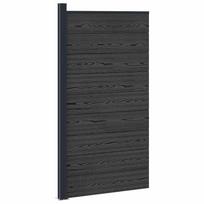 vidaXL Tvoros plokštė 95 x 186 cm WPC ir aliuminis Juoda