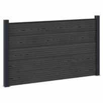 vidaXL Tvoros rinkinys 180 x 105 cm WPC ir aliuminis Juoda