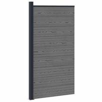 vidaXL Tvoros plokštė 95 x 186 cm WPC ir aliuminis Pilka