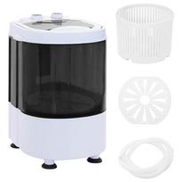 vidaXL Mini skalbimo mašina su vienu būgnu 2,6 kg Juoda ir Balta