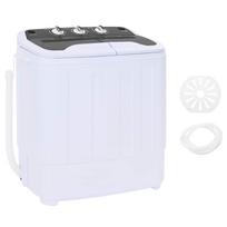 vidaXL Mini skalbimo mašina su dviguba vonia 3,6 kg Juoda ir Balta