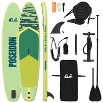 vidaXL SUP lenta su sėdyne 2-in-1 POSEIDON 366 x 81 x 15 cm Žalia