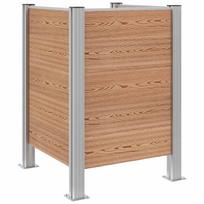vidaXL Atliekų konteinerio tvora Ruda 85 x 85 x 115 cm Alavas ir WPC