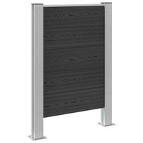 vidaXL Atliekų konteinerio tvora Pilka 85 x 12 x 115 cm Alavas ir WPC