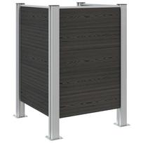 vidaXL Atliekų konteinerio tvora Pilka 85 x 85 x 115 cm Alavas ir WPC