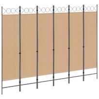 vidaXL 6-skydelio kambario pertvara Smėlio 240 x 180 cm Audinys