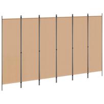 vidaXL 6-skydelio kambario pertvara Smėlio 300 x 180 cm Audinys