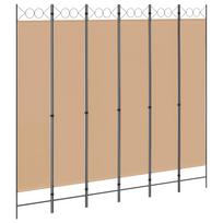 vidaXL 6-skydelio kambario pertvara Smėlio 240 x 220 cm Audinys