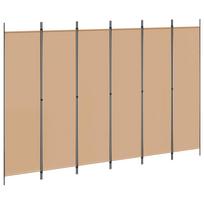 vidaXL 6-skydelio kambario pertvara Smėlio 300 x 200 cm Audinys