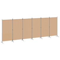 vidaXL 6-skydelio kambario pertvara Smėlio 520 x 180 cm Audinys