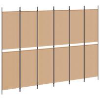 vidaXL 6-skydelio kambario pertvara Smėlio 300 x 220 cm Audinys