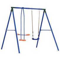 vidaXL Lauko sūpynių rėmas su glideriu, skirtas iki 3 vaikų
