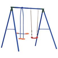 vidaXL Lauko sūpynių rėmas su glideriu, skirtas iki 3 vaikų