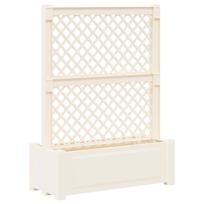 vidaXL Didelis vazonas su treliu Balta 99,5 x 43 x 133,5 cm PP