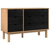 vidaXL Stalčių spintelė su stalčių OTTA Juoda 111 x 43 x 73,5 cm