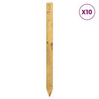 vidaXL Tvorelių stulpai 10 vnt. Ruda 120 cm Pušies medienos masyvas