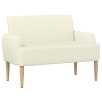 vidaXL Minkštas kampas su mygtukų apmušalais Kreminė 116 x 67 x 81 cm