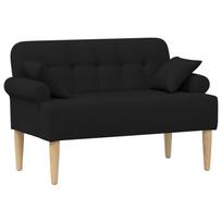vidaXL Minkštas kampas su mygtukų apmušalais Juoda 120 x 65 x 79 cm