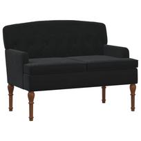 vidaXL Minkštas kampas su mygtukų apmušalais Juoda 111 x 65 x 79 cm