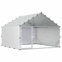 vidaXL Vištų coop su stogu Sidabrinė 200 x 200 x 150 cm