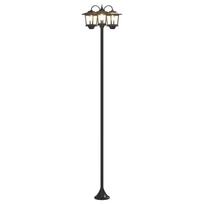 vidaXL 3-Head Lamp Post Juoda 16 x 16 x 187 cm Aliuminis ir ABS