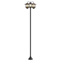 vidaXL 3-Head Lamp Post Juoda 16 x 16 x 187 cm Aliuminis ir ABS