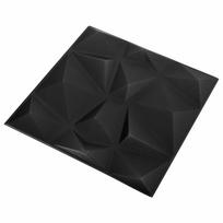 vidaXL Sienų plokštės 24 vnt. 50 x 50 cm Diamond Juodas XPS Putplastis