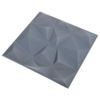 vidaXL Sienų plokštės 12 vnt. 50 x 50 cm Diamond Pilkas XPS Putplastis