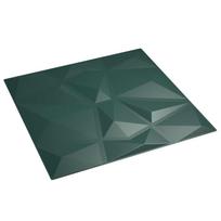 vidaXL Sienų plokštės 48 vnt. 50 x 50 cm Žalia XPS Putplastis