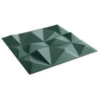 vidaXL Sienų plokštės 12 vnt. 50 x 50 cm Diamond Žalias XPS Putplastis
