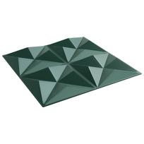 vidaXL Sienų plokštės 24 vnt. 50 x 50 cm Origami Žalias XPS Putplastis