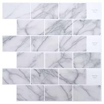 vidaXL Metro plytelė 20 vnt. Balti marmuro 30 x 30 cm